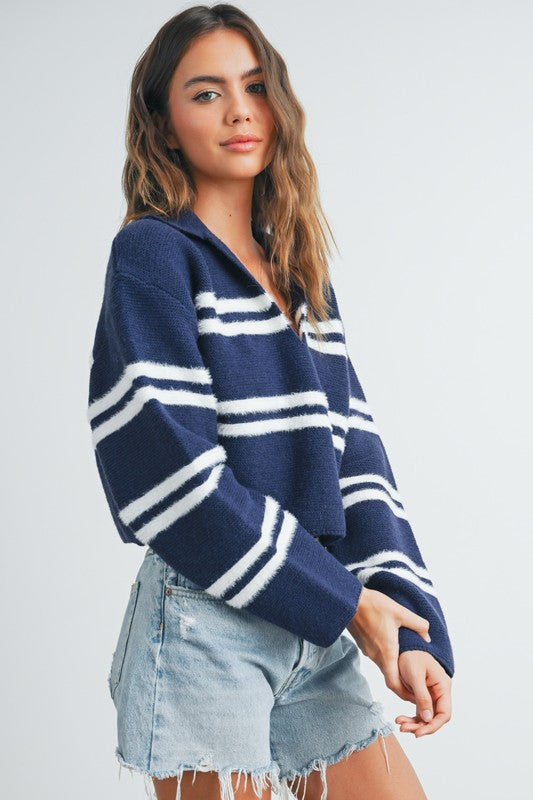 Timeless Charm Cropped Collar Top