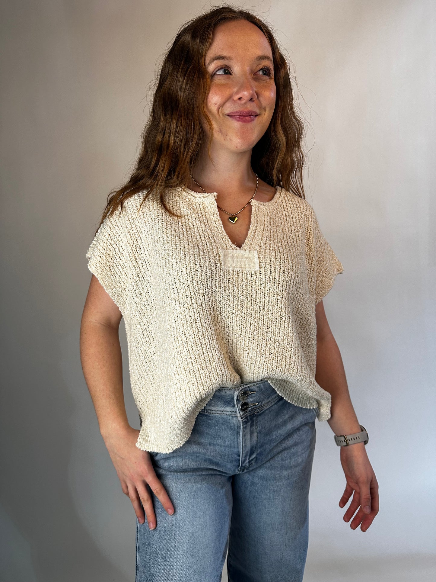 Knit to Perfection Popcorn Top (Cream)