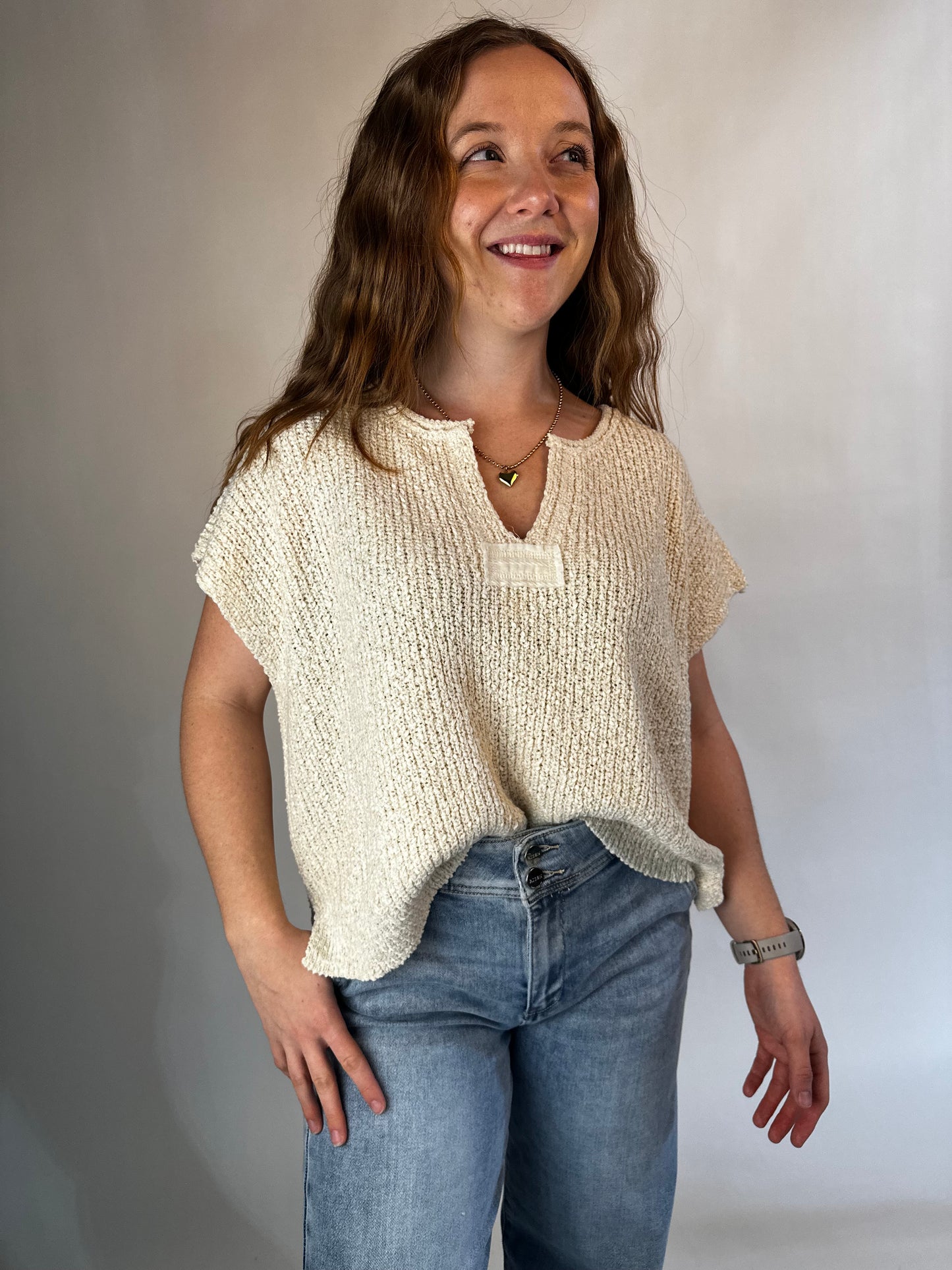 Knit to Perfection Popcorn Top (Cream)