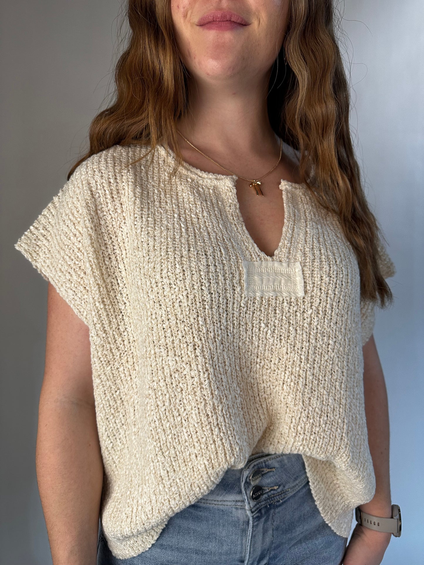 Knit to Perfection Popcorn Top (Cream)