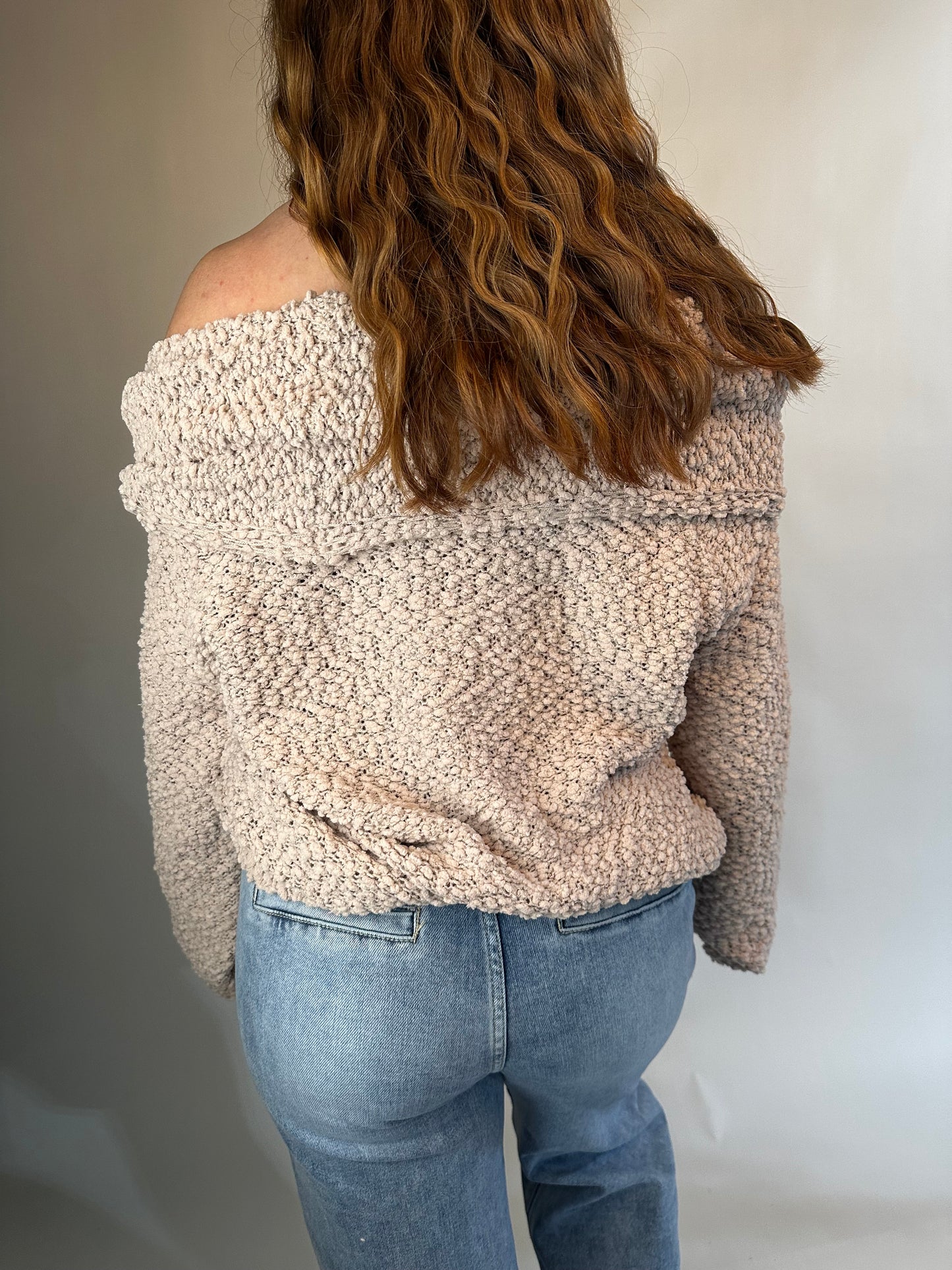 Darling Cowl Neck Sweater (Blush)