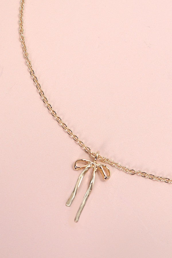 Authentic Long Bow Necklace (Gold)