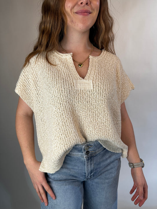 Knit to Perfection Popcorn Top (Cream)